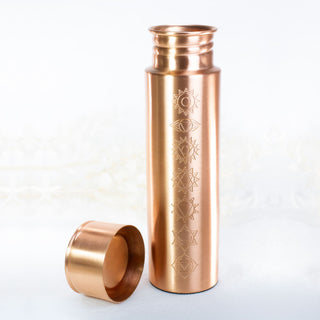 Copper Water Bottle with Chakras - 500ml