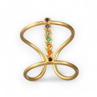 Chakra Alignment Ring | Gold with Gemstones