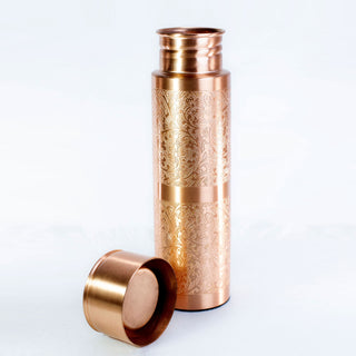 Copper Water Bottle - Floral Pattern - 500ml