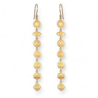 Long Chakra Earrings | Gold
