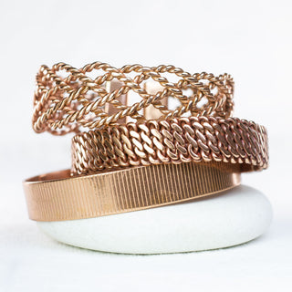 Copper Magnet Bracelet - open braiding - M
