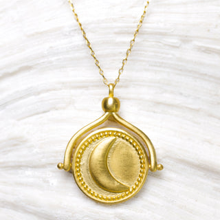 Long Sun and Moon Necklace | Gold 
