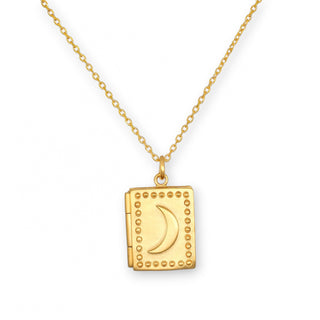 Locker necklace with Moon | Gold