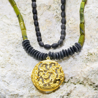 Amulet Ketting met Serpentijn en Lava - DEVA LOVES