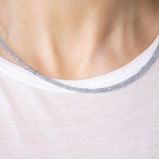 Gemstone necklace - Aquamarine - 2.5mm