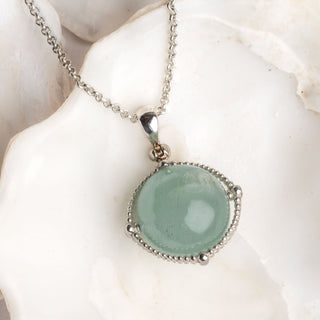 Aquamarijn sphere ketting – draaiende bol