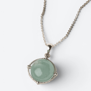 Aquamarijn sphere ketting – draaiende bol