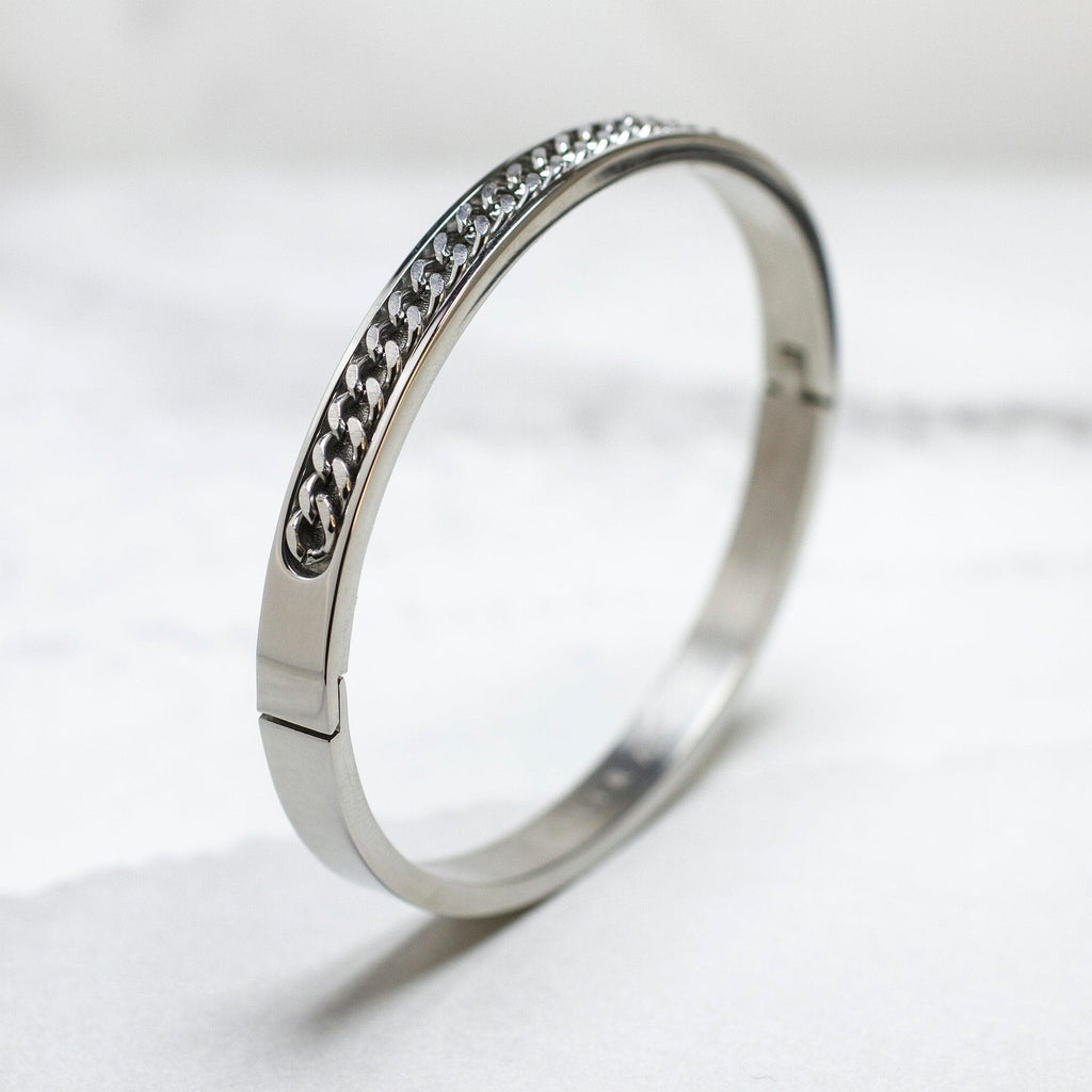Sahira Jewelry Design Armband Bangle - Zilver met Chain