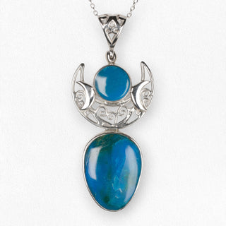 Peruaanse Blauwe Opaal - Triple Moon Hanger