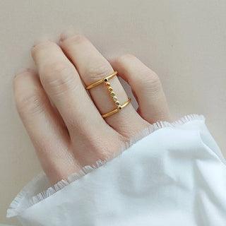 Satya Jewelry Ring Chakra Ring Goud met Edelstenen