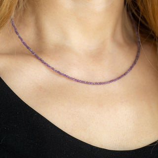 Gemstone Necklace - Amethyst - 2mm | Awakening & Connection - DEVA LOVES