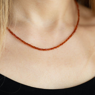 Gemstone Necklace - Carnelian - 2mm | Life Force & Creativity - DEVA LOVES