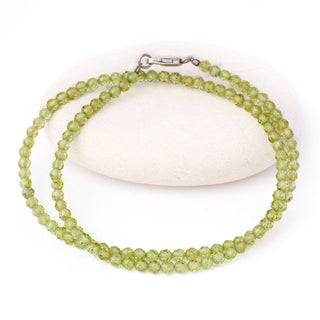 Gemstone necklace - Peridote - 4mm - DEVA LOVES