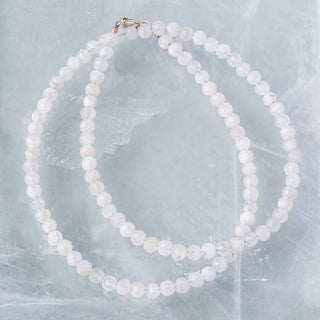 Gemstone necklace - Rainbow Moonstone - 4mm - DEVA LOVES