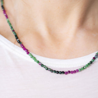 Gemstone necklace - Zoisite Ruby - 2.5mm - DEVA LOVES