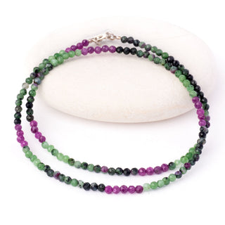 Gemstone necklace - Ruby Zoisite - 2.5mm - DEVA LOVES