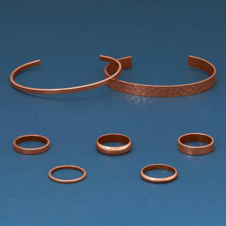 Silver Stars Collection - 3.2mm Flat Edge Solid Copper Ring: 6