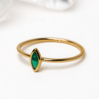 Gouden Ring | Groene Onyx | 18k verguld - DEVA LOVES