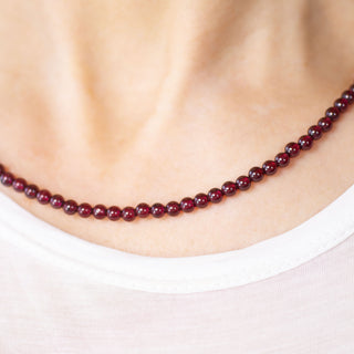 Gemstone necklace - Garnet - 3.5mm