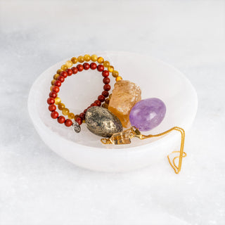 Grote Seleniet Schaal - 14 cm | Reinigen & Opladen