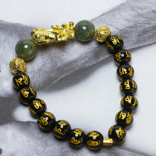 Karma And Luck Armband Heren Armband - Zwarte Obsidiaan