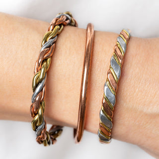 Koperen Armband - Drie kleur - Heavy Rope - M + L - DEVA LOVES