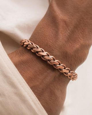 Koperen armband - gevlochten