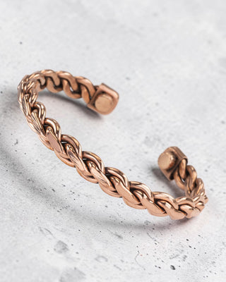 Koperen armband - gevlochten