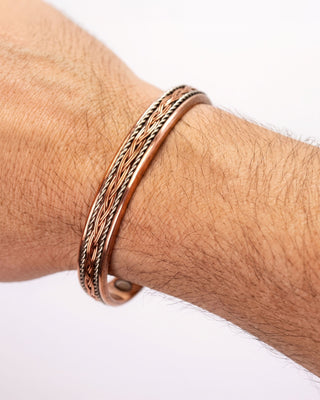 Koperen armband - ingelegd koperdraad