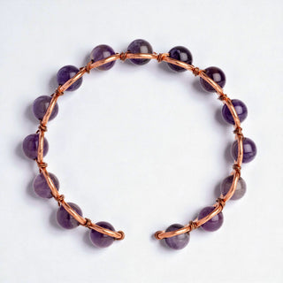 Koperen Armband met Amethist - Rust, Heling & Intuïtie
