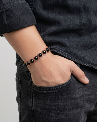Koperen edelsteen armband - Obsidiaan