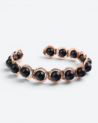 Koperen edelsteen armband - Obsidiaan