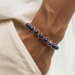 Koperen Edelsteen Armband - Sodaliet