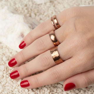 Koperen Gehamerde Ring | 8 mm