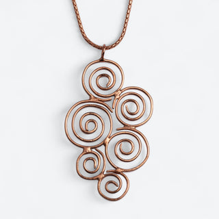 Koperen Ketting met grote krul hanger