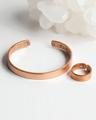 Koperen Magneet Armband en Ring - Set - maat M