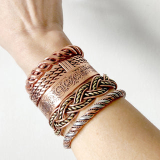 Koperen Magneet Armband - Gedraaid bicolor - S/M - DEVA LOVES