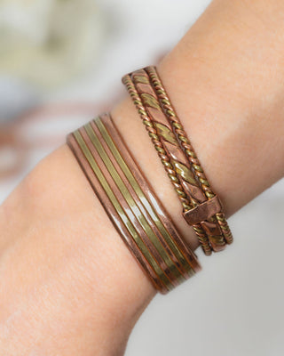 Koperen Magneet Armband - Lines