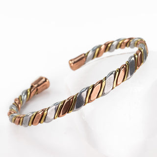 Koperen Magneet Armband - Tri Color - Gedraaid - S + M - DEVA LOVES