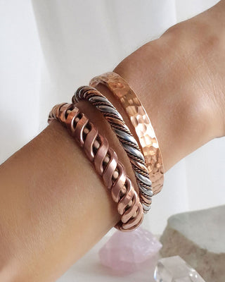 Koperen Magneet Armband voor dames - Gedraaid - S/M