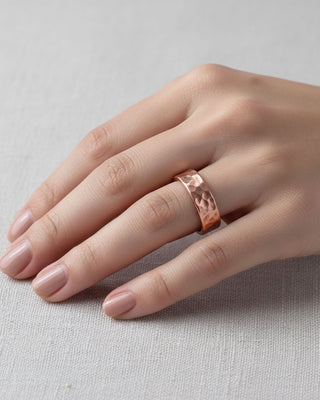 Koperen Ring | Gehamerd