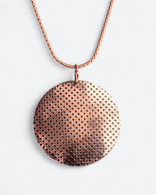 Koperen ronde hanger - geometrisch patroon