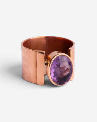 Luxe koperen ring met Amethist