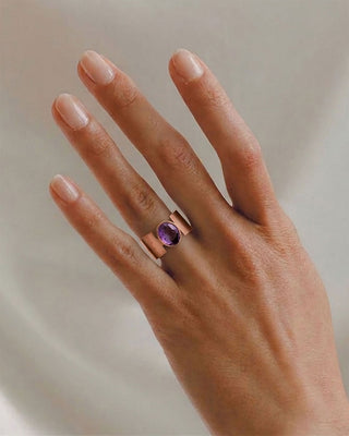 Luxe koperen ring met Amethist