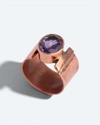 Luxe koperen ring met Amethist