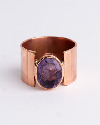 Luxe koperen ring met Amethist