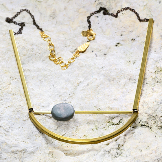 David Aubrey Jewelry Ketting Minimalistische ketting met Jaspis - 55cm