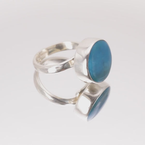Ring Zilver - Peruaanse Blauwe Opaal