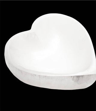 Quasar Gems USA - Selenite Bowl Heart Shape 5 Sizes: 14cm