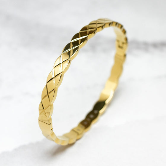 Sahira Jewelry Design Armband Bangle Goud - Quilt